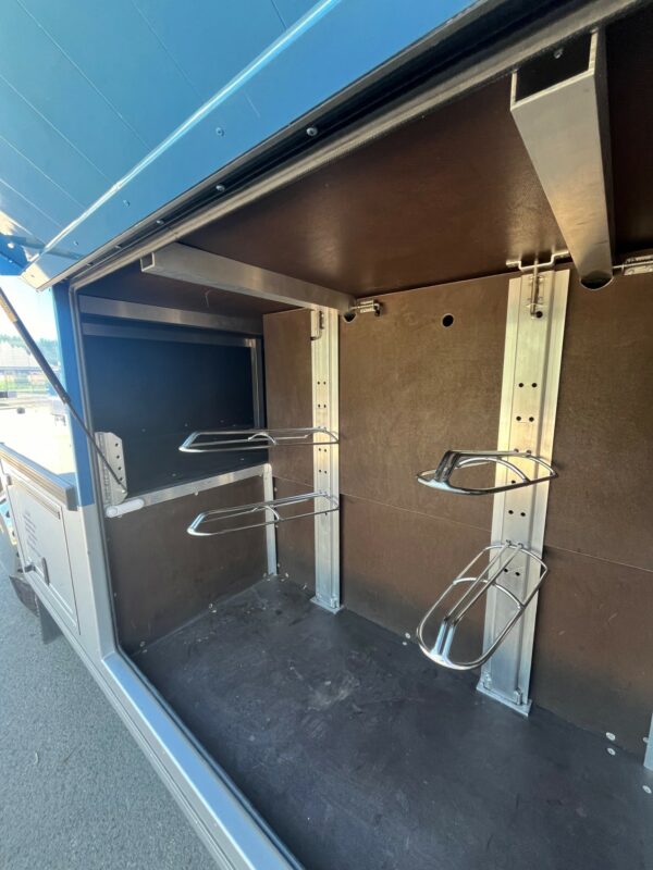 one of the tack lockers - with removable & adjustable saddle racks